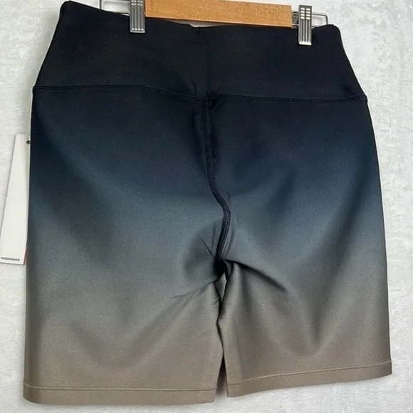 Good American Ombre High Waist Black Grey Bronze Bike Shorts